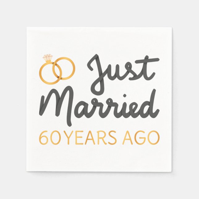 Just Married 60 Years Ago IV Napkin (Front)