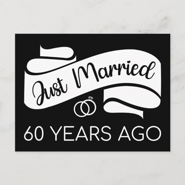 Just Married 60 Years Ago V Postcard (Front)