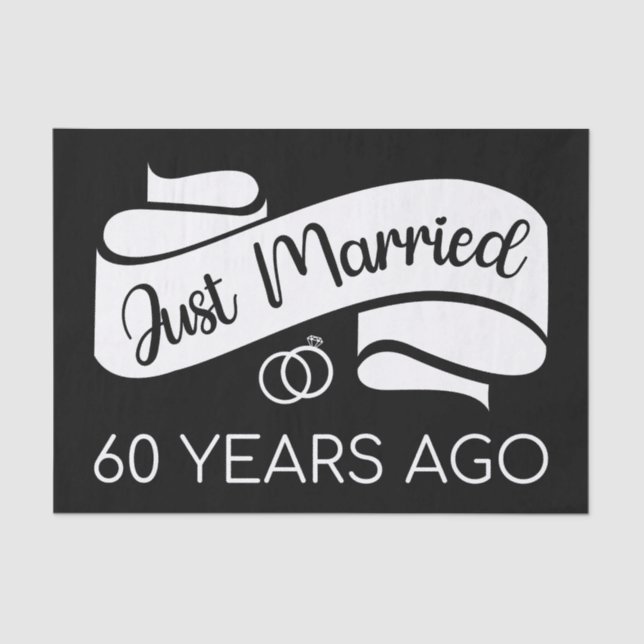 Just Married 60 Years Ago V Tissue Paper (Front)