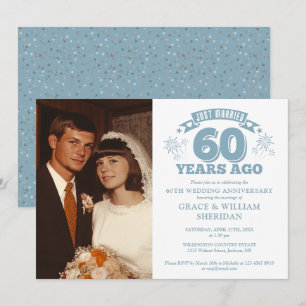 Just Married 60th Wedding Anniversary Photo Invitation