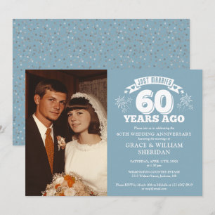 Just Married 60th Wedding Anniversary Photo Invitation