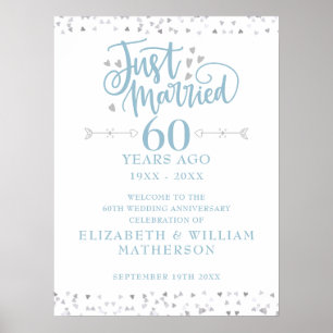 Just Married 60th Wedding Anniversary Welcome Sign