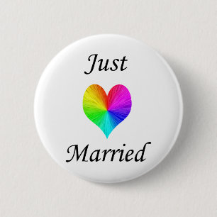 Just Married 6 Cm Round Badge
