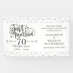 Just Married 70th Wedding Anniversary Welcome Sign