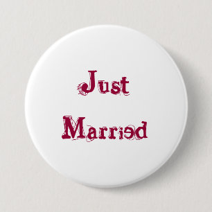 Just Married 7.5 Cm Round Badge