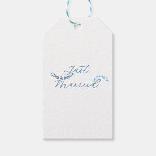 Just Married add couple name date year wedding sim Gift Tags