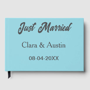 Just Married add couple name date year wedding sim Guest Book