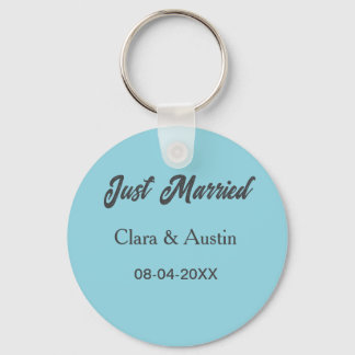 Just Married add couple name date year wedding sim Key Ring