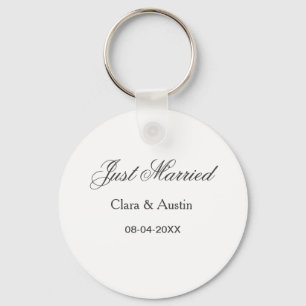 Just Married add couple name date year wedding sim Key Ring