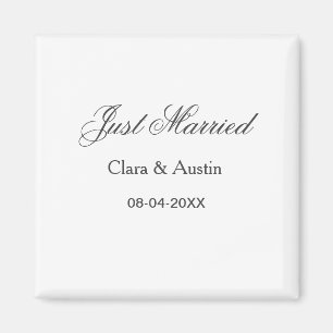 Just Married add couple name date year wedding sim Magnet