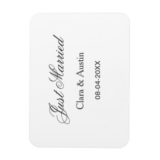 Just Married add couple name date year wedding sim Magnet