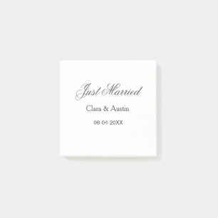 Just Married add couple name date year wedding sim Post-it Notes