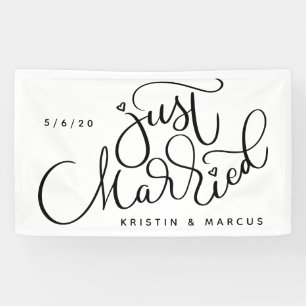 Just Married Add Your Name & Date Banner