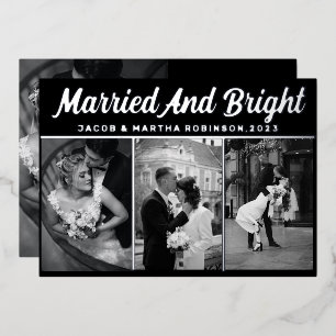 Just Married And Bright Newlywed Photo Christmas 