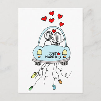 Just Married Announcement Postcard