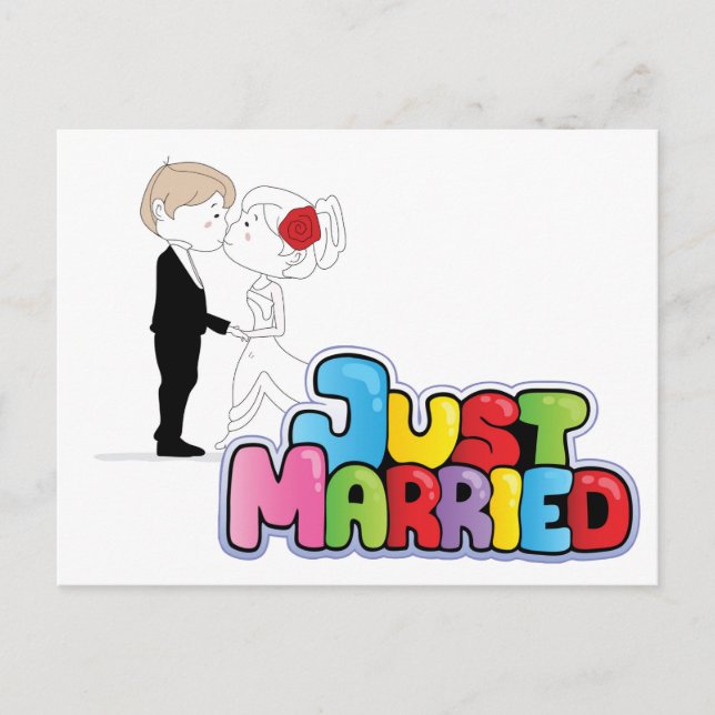 Just Married Announcement  Postcard (Front)