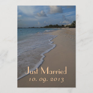 Just Married Beach Wedding Photo Announcement