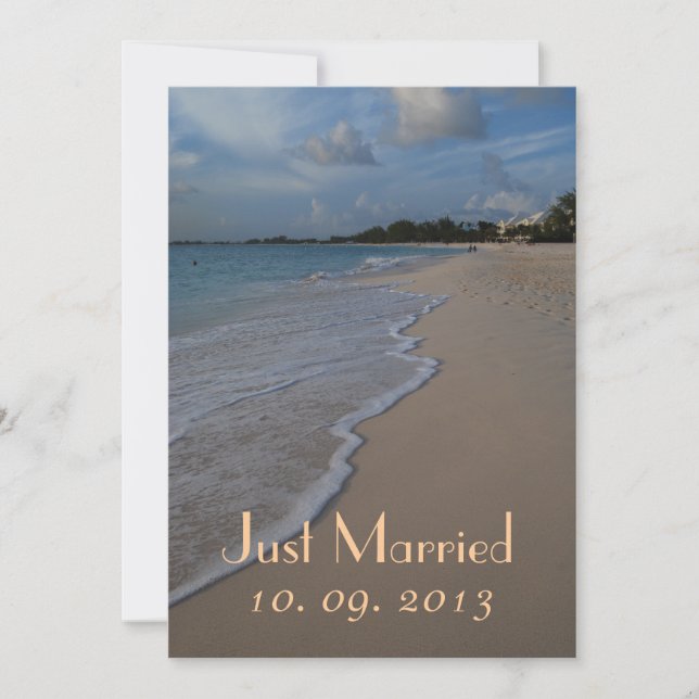 Just Married Beach Wedding Photo Announcement (Front)