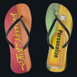 Just Married Beer Beach Jandals<br><div class="desc">Just Married! Beer flip flops for the newlyweds. Great for a beach honeymoon. Personalise and add custom names and wedding date.</div>