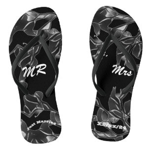 Just Married Black  Var  Jandals