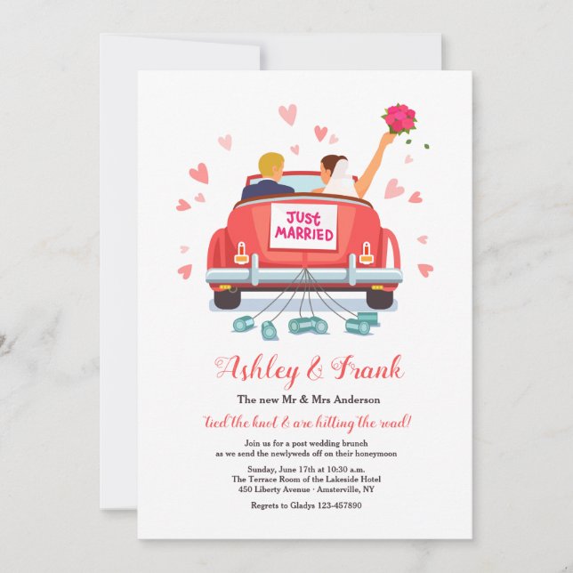 Just Married Blonde Groom Invitation (Front)