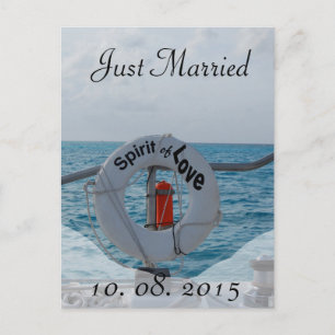 Just Married Boat Wedding Announcement