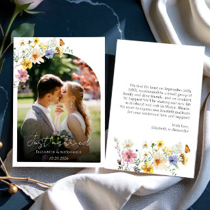 just married Boho Wedding Photo Announcement