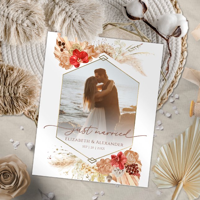 just married | Boho Wedding Photo Announcement (Creator Uploaded)