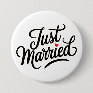 Just Married Bridal 7.5 Cm Round Badge