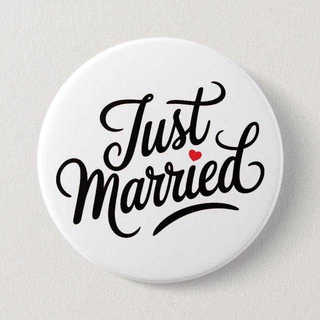 Just Married Bridal 7.5 Cm Round Badge