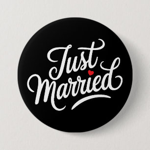 Just Married Bridal 7.5 Cm Round Badge