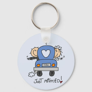 Just Married Bride and Groom T-shirts and Gifts Key Ring