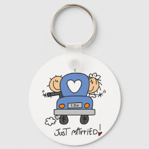 Just Married Bride and Groom T-shirts and Gifts Key Ring
