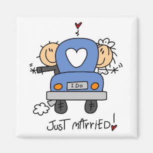 Just Married Bride and Groom T-shirts and Gifts Magnet