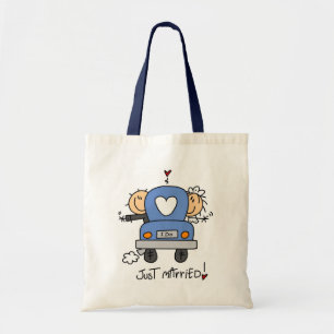 Just Married Bride and Groom T-shirts and Gifts Tote Bag