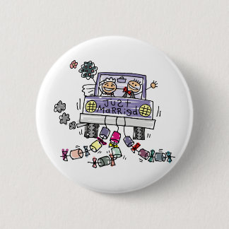 Just Married Bride And Groom Wedding Celebration 6 Cm Round Badge