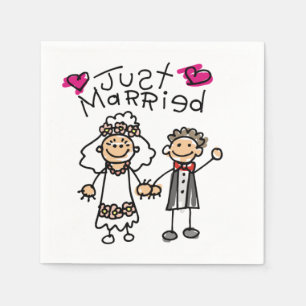Just Married Bride Groom Napkin