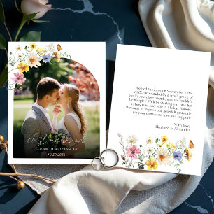 just married Budget Wedding Photo Announcement