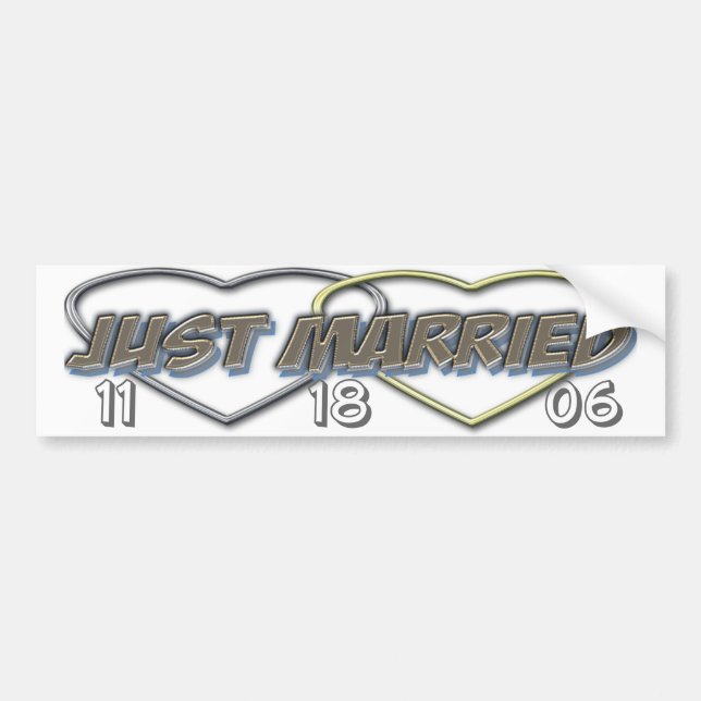 Just married bumper (change the date ) sticker (Front)