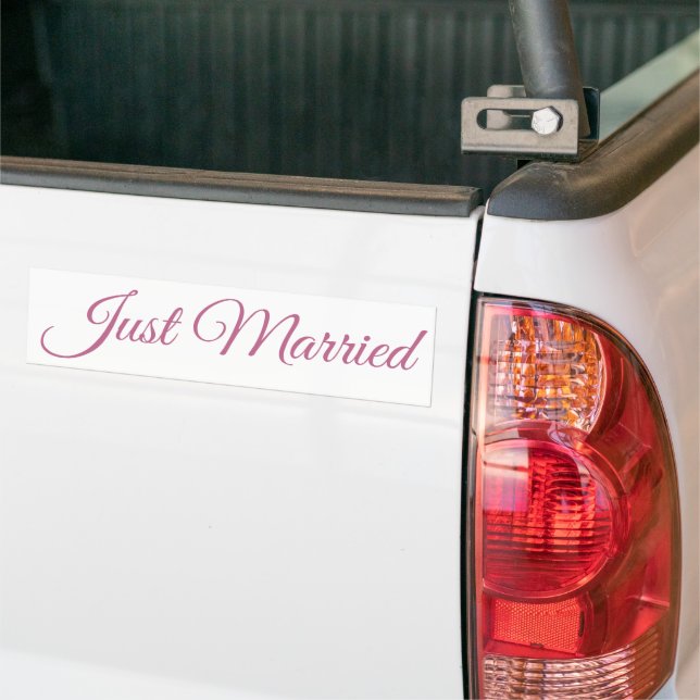 Just married bumper sticker (On Truck)