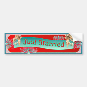 JUST MARRIED Bumper Sticker