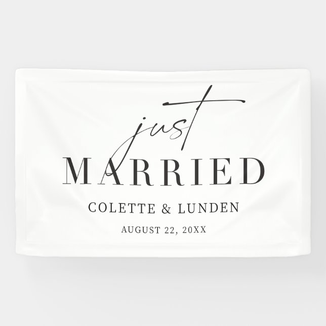 Just Married Car Banner Reception Decoration C300 (Horizontal)