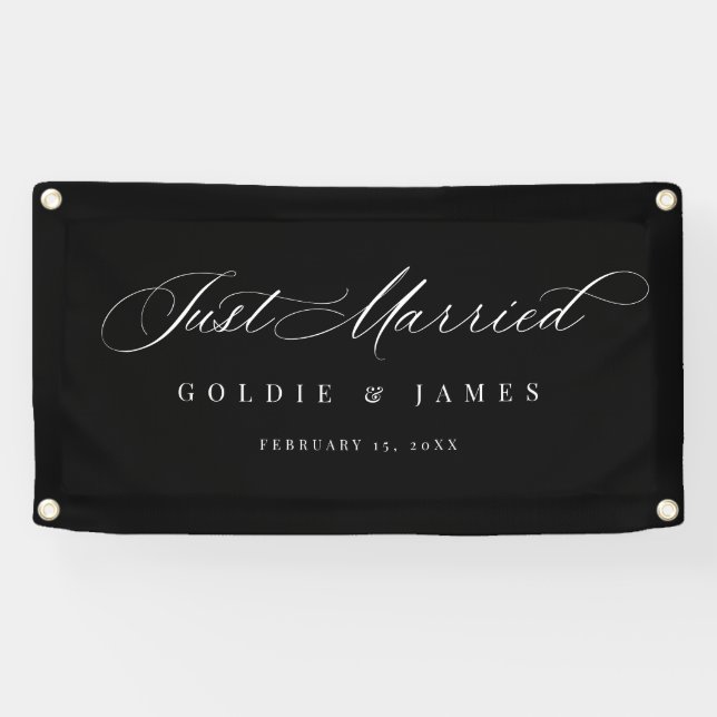 Just Married Car Banner Reception Decoration Sign (Horizontal)