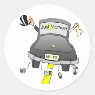 Just Married (Car) Classic Round Sticker