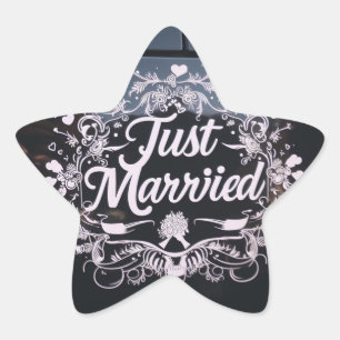 "Just Married" car decal stickers for the couple's