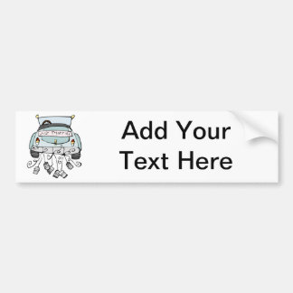 Just married car dragging cans bumper sticker
