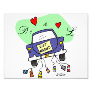 Just Married Car Photo Print