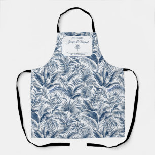 Just Married Celebration Palm Botanical Apron
