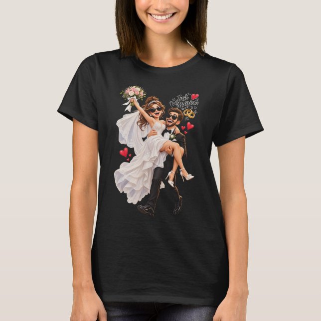 Just Married Celebration T-Shirt (Front)