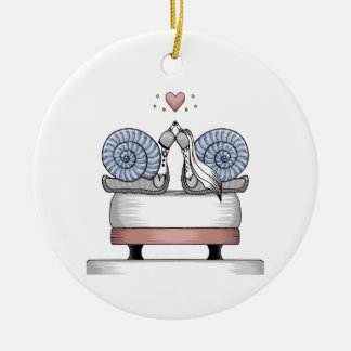 Just married ceramic tree decoration